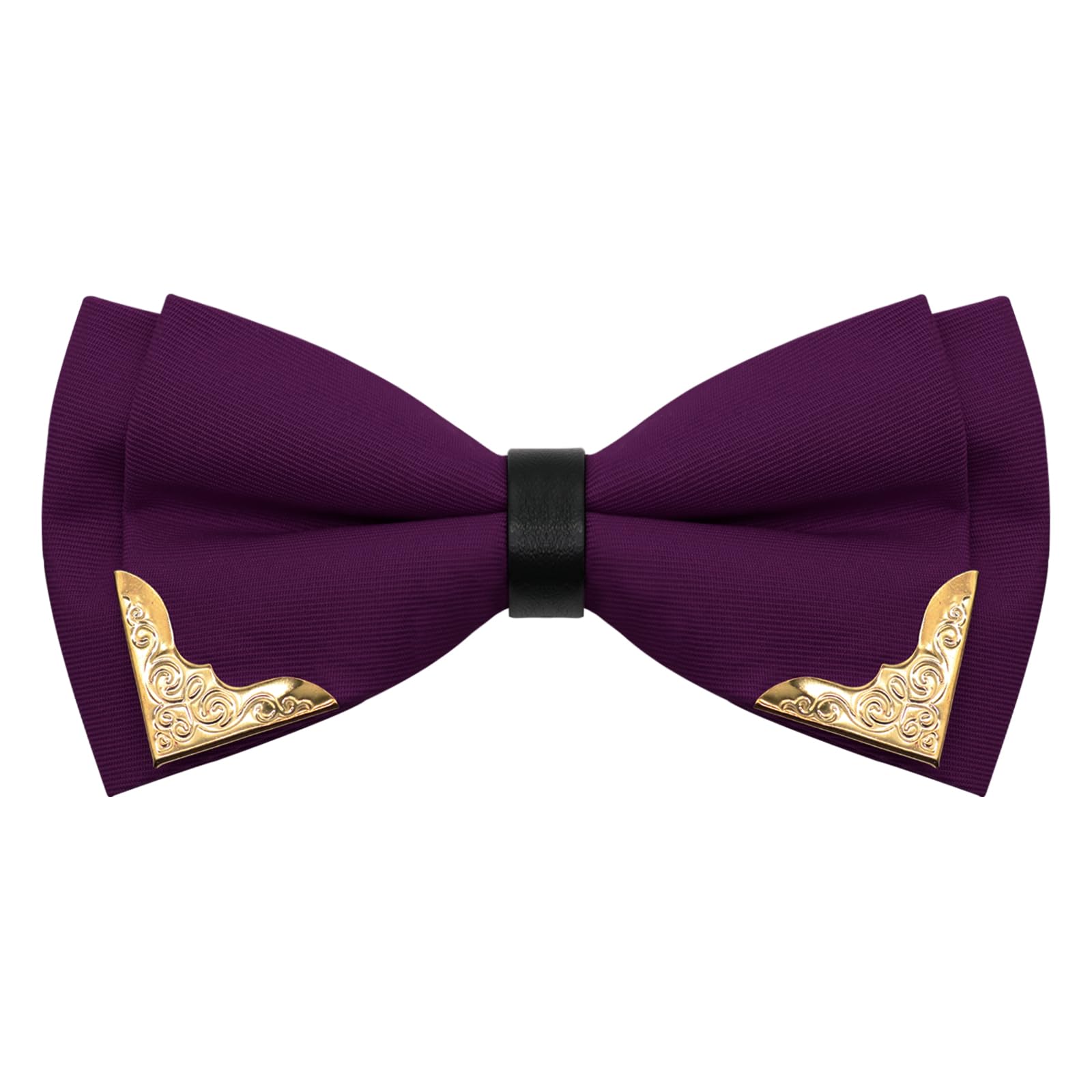 Bow Ties for Men Women Metal Gold Bowtie, Pre Tied Mens Bow Tie Tuxedo Bowties Men for Prom Wedding Party