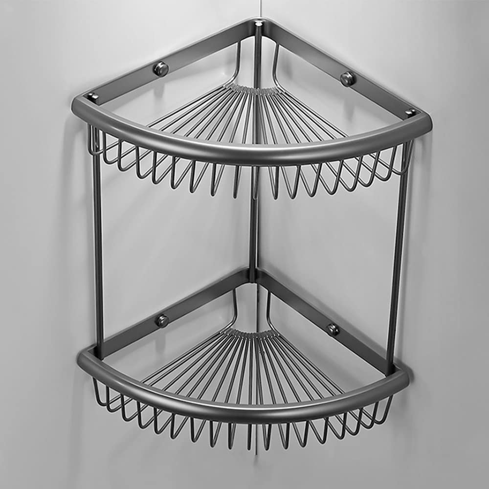 Corner Shower Caddy All Copper Bathroom Corner Basket Wall-mounted Bathroom Shelf Shower Caddy Shelf Organizer Rack Tripod Shower