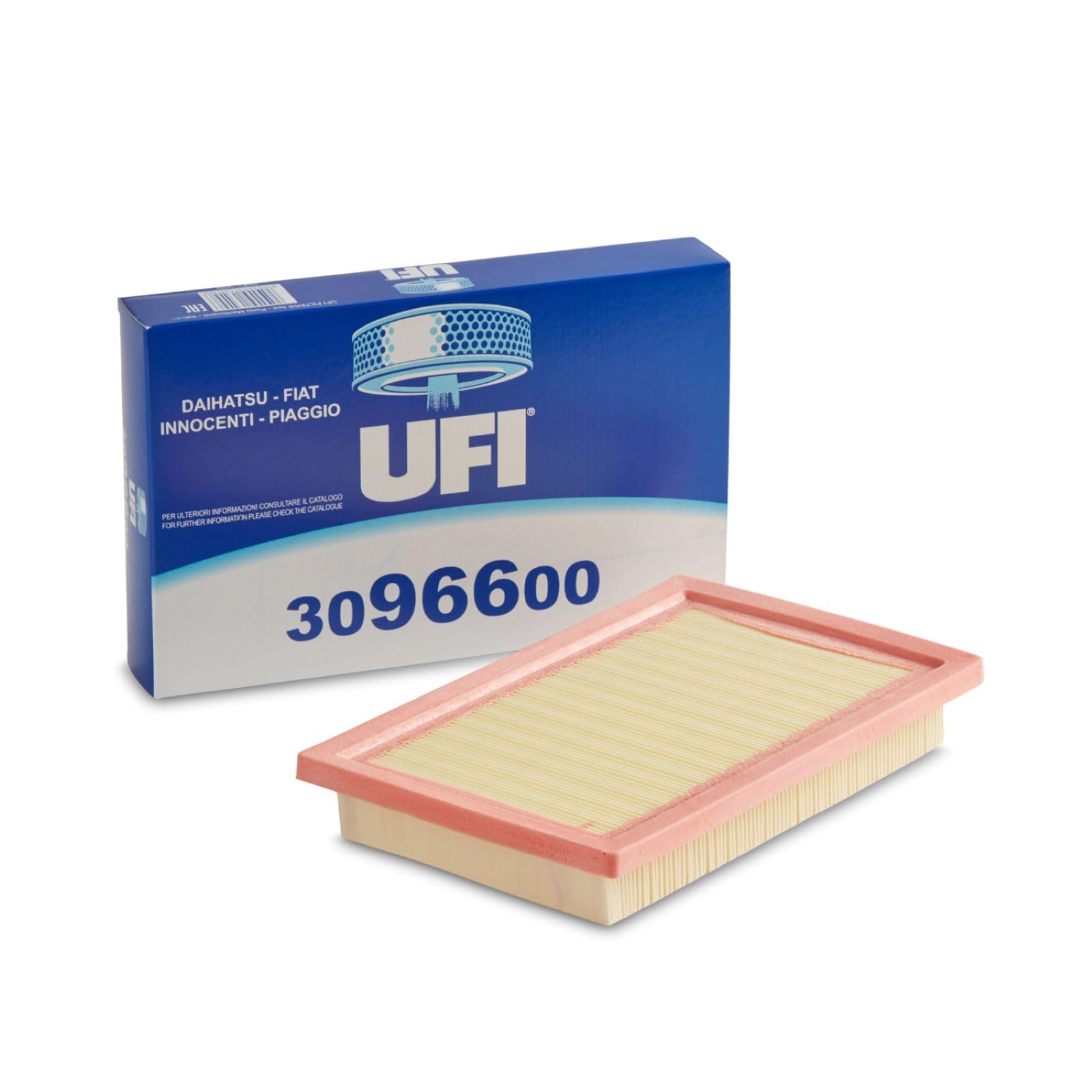UFI Filters, Filtro de Aire ‎‎30.966.00, Filtro de Aire de Recambio, Apto para Coches, Apto para Modelos de Daihatsu, Fiat, Innocenti y Piaggio