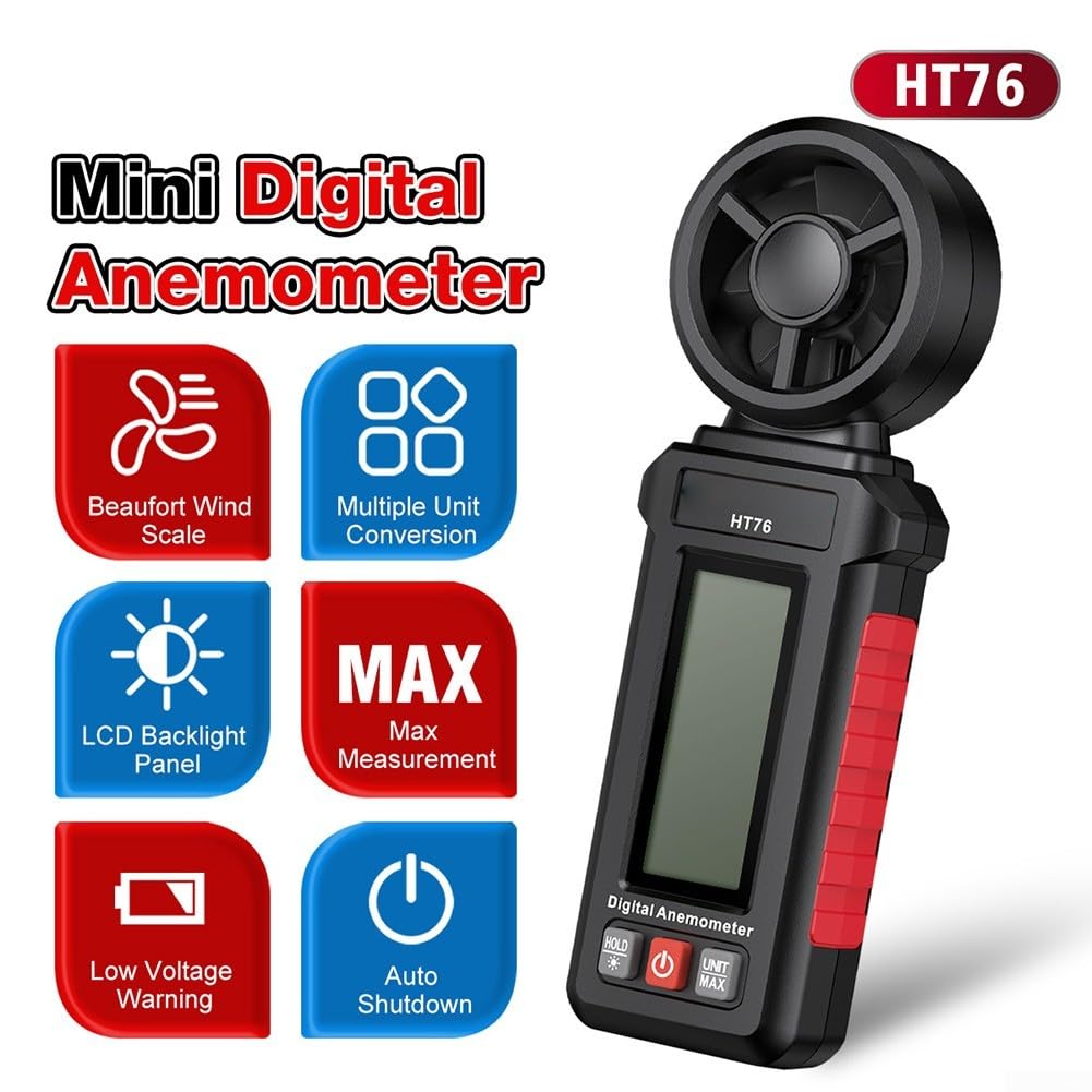 Windkühlung Anzeige M/s Km/h HoldPeak 816B Digital Anemometer – Miniatur Windmesser Mit LCD, Hintergrundbeleuchtung & Windkühlung Für Outdoor & Drohnen