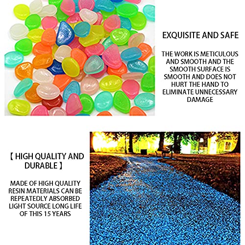 TIAOTIAO 300 peças de pedras que brilham no escuro, pedras luminosas que brilham no escuro, decoraçã