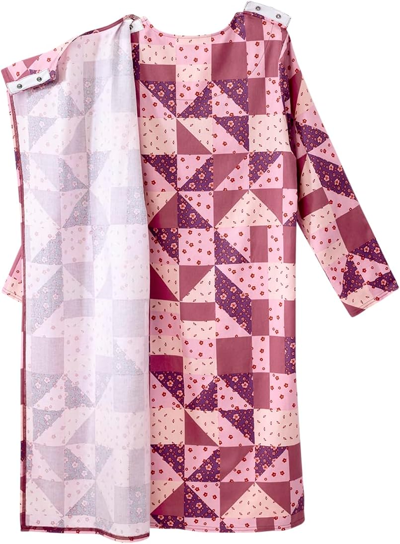 Silverts Open-Back Hospital Gowns for Women – Comfortable, Dignified, Easy Dressing for Seniors & Patients - 100% Cotton - Image 2