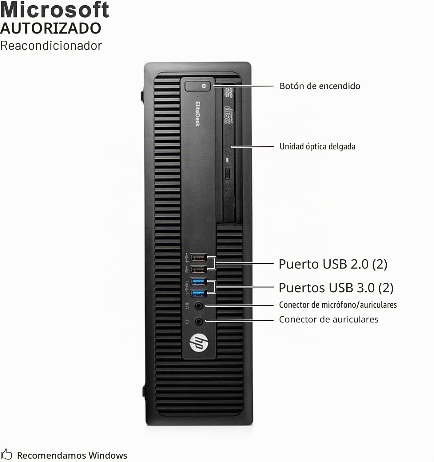HP EliteDesk 800 G2 SFF PC de escritorio, Intel Core i5-6500, 8 GB de RAM, SSD de 256 GB, teclado estadounidense, WiFi, Bluetooth, Windows 11 Pro (reacondicionado)