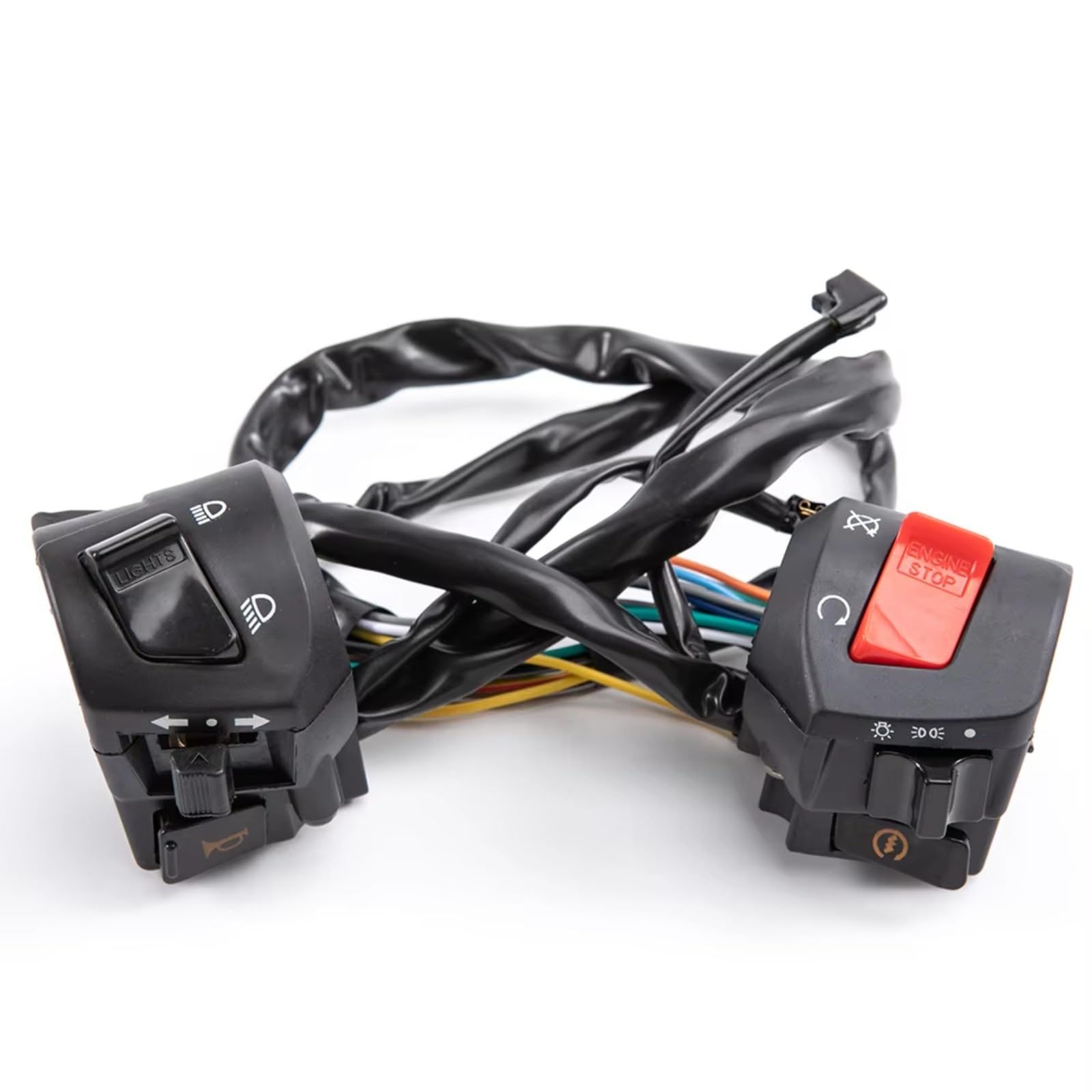 Interruttore Moto Controllo Manubrio Per 12V Universale Indicatore Di Direzione Faro Avviamento Elettrico Doppio Acceleratore Comando Luci Moto(1Pair)
