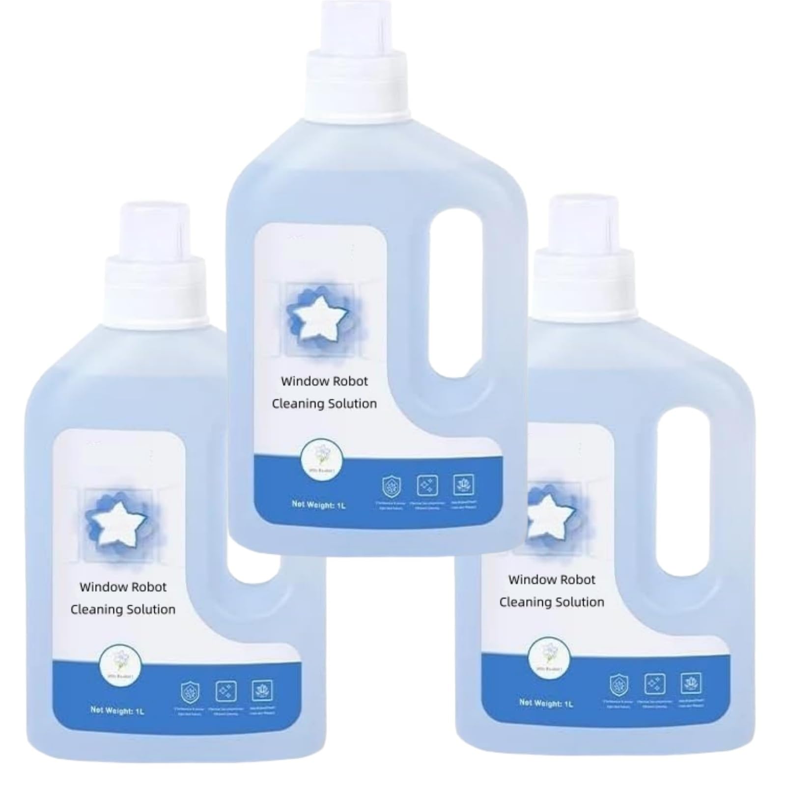 Solución de limpieza multisuperficie Winbot, compatible con ECOVACS WINBOT W1 PRO/ W2 OMNI/W2 PRO/W2 PRO OMNI/WINBOT MINI HA11, repuestos for limpiacristales(3 bottle)