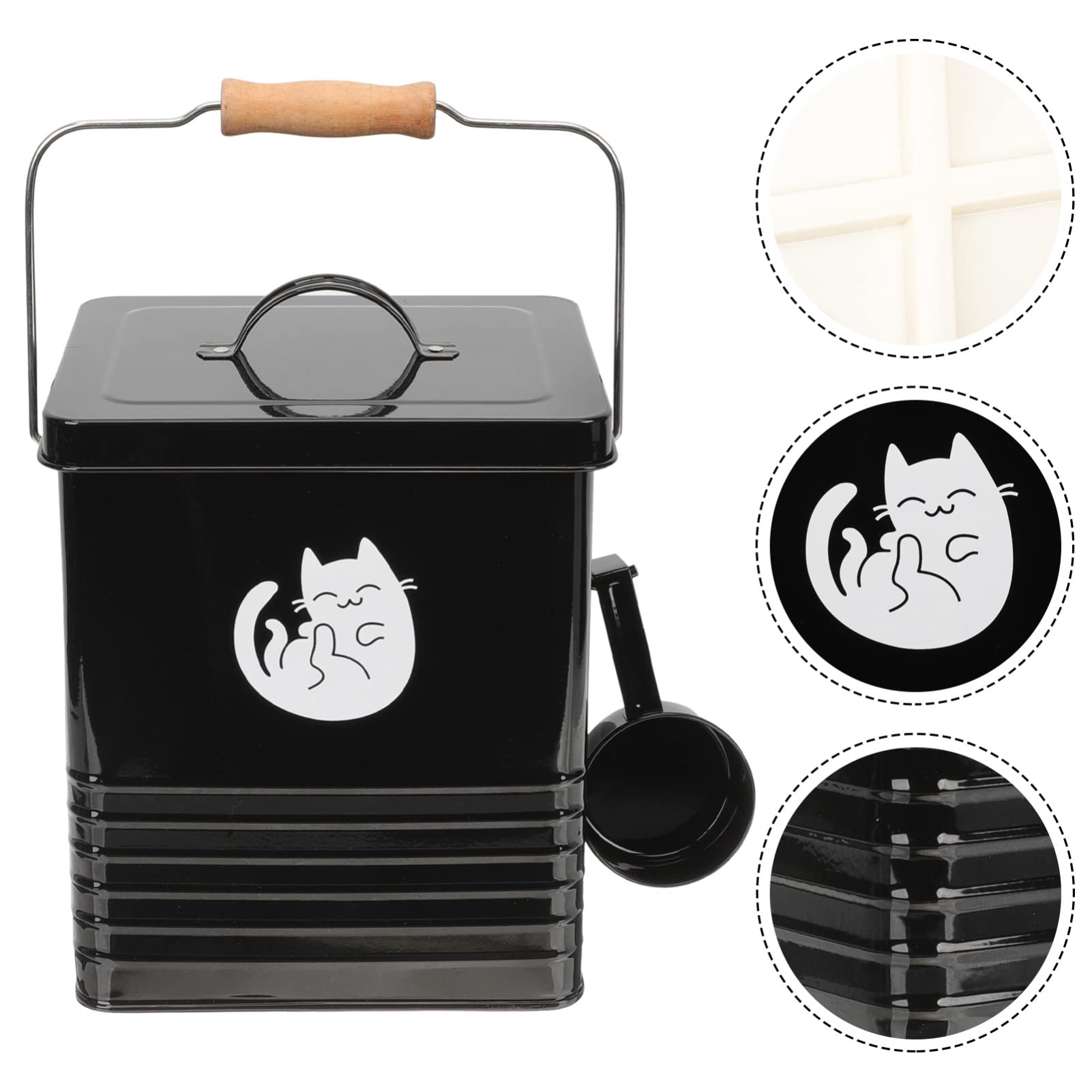 Toyvian 1Set Pet Food Storage Container Multi Function Cat Food Bucket with Scoop Airtight Dog Snack Bin for Dry Food Keeps Pet Food Fresh and Safe for Cats and Animals