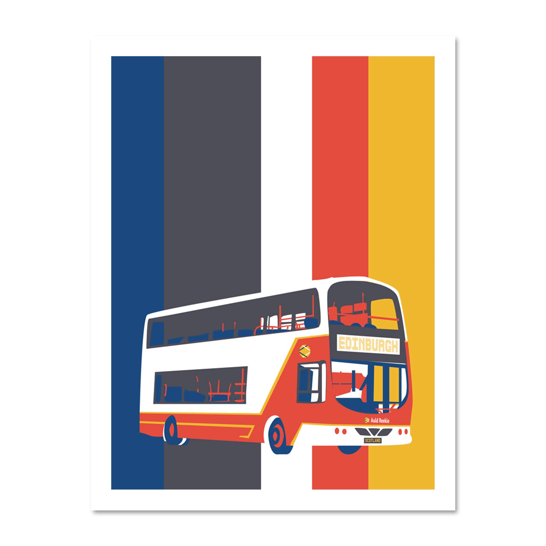 Wee Blue Coo Edinburgh Transport Bus 18x24 Large Framed Art Print Poster Wall Decor 18x24 inch
