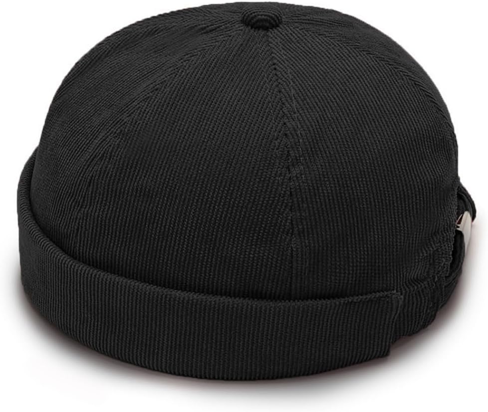 Corduroy Brimless Hat for Men Women Sailor Docker Cap Cuff Harbour Beanie Hat - Image 6