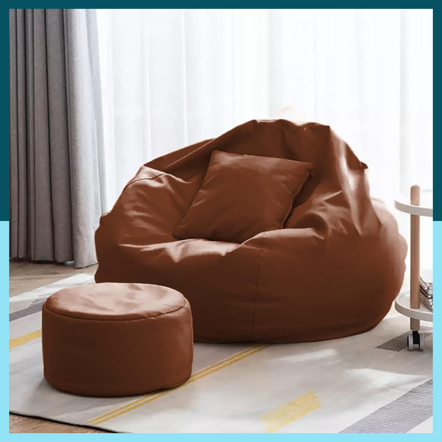 ComfyBean Bag with Beans Filled XXXL Bean Bag Sofa with Free Cushion and Footrest - Official : CozyNest Combo (Matching Color : Regular, Tan) (B0CMDBM2S3) Amazon Price History, Amazon Price Tracker