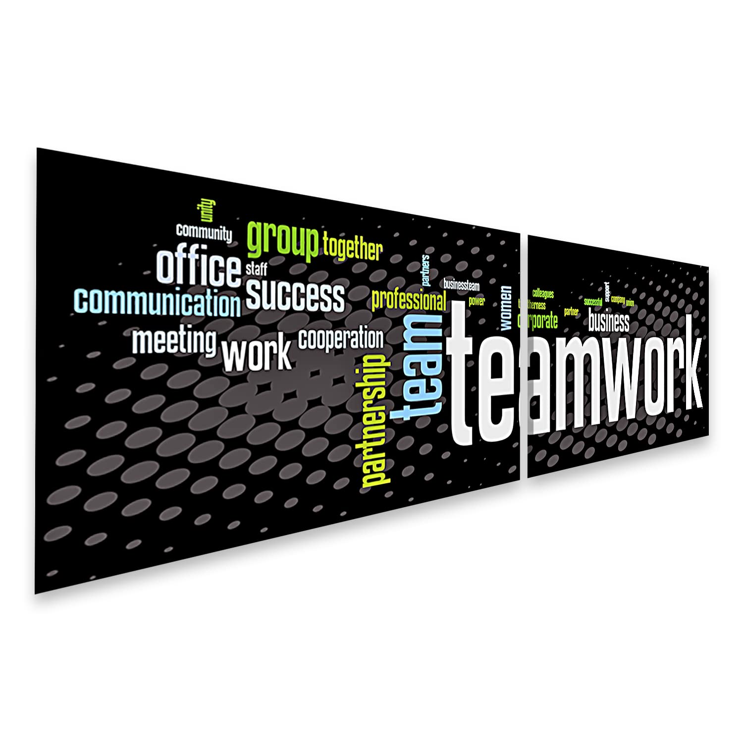 islandburner Cuadro en lienzo banner de trabajo en equipo de negocios vector de palabras imágenes murales póster