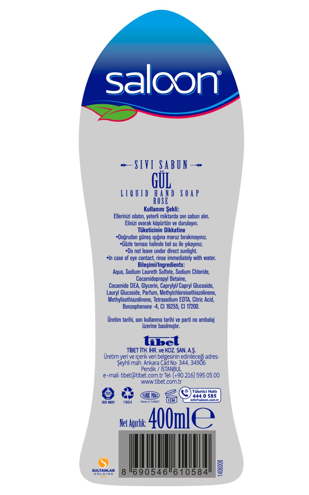 SALOON SIVI SABUN GÜL 400 ML