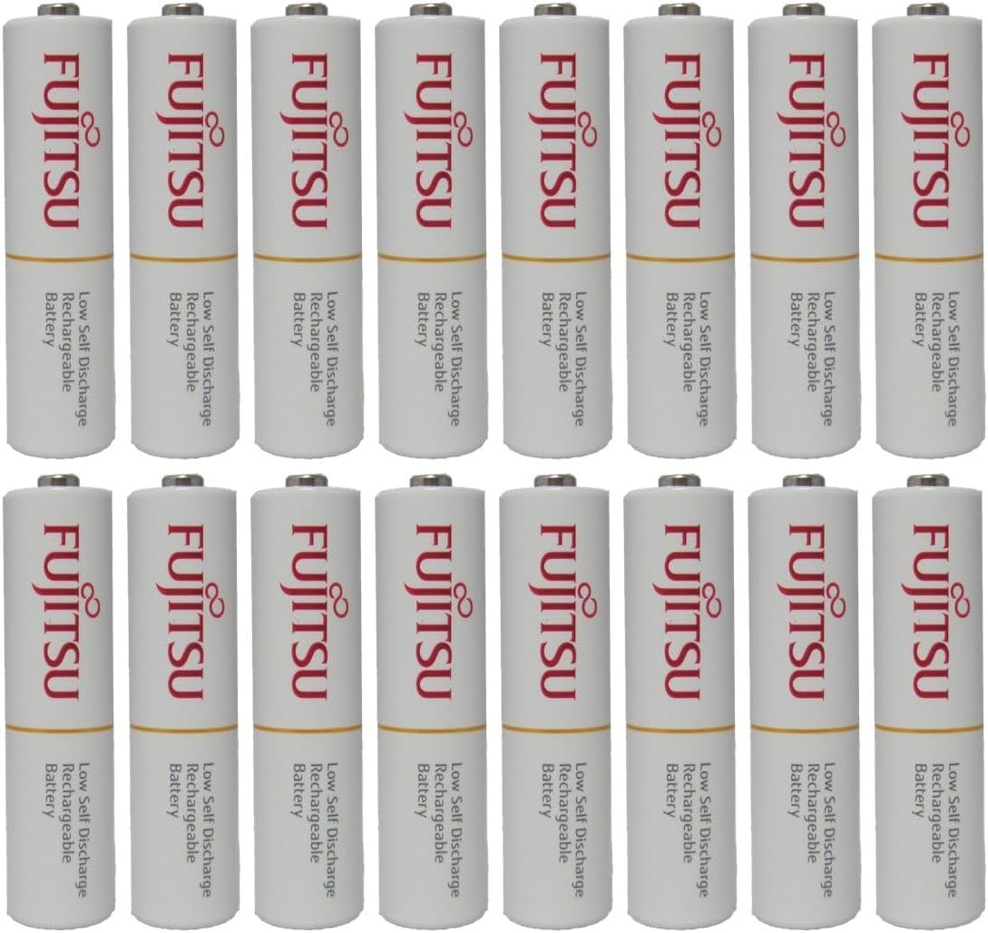 Fujitsu 16 AAA Ready-to-use 2,100 Times Rechargeable NiMH 1.2V 800mAh (Min. 750mAh) Made in Japan Batteries