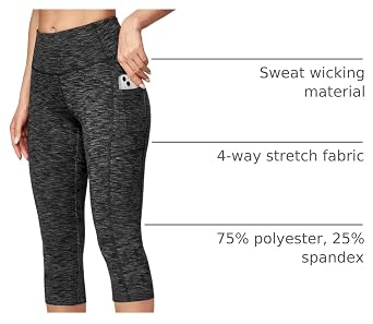 Capri Leggings with Pockets for Women High Waisted Yoga Pants Women Capris