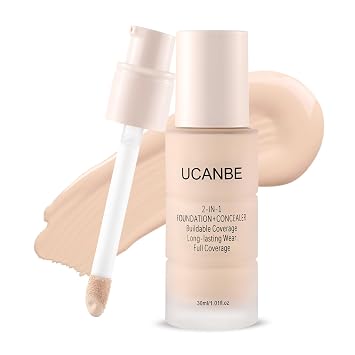 UCANBE 2-in-1 Foundation + Concealer, Full Coverage Makeup03 Soft Beige