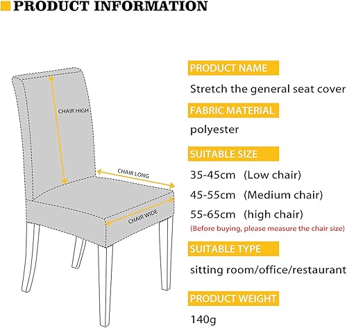 Miniatura 4 de Juego de 4 fundas elásticas para sillas de comedor, diseño de bandera americana, estilo vintage, lavables, para cocina, fiestas, restaurantes