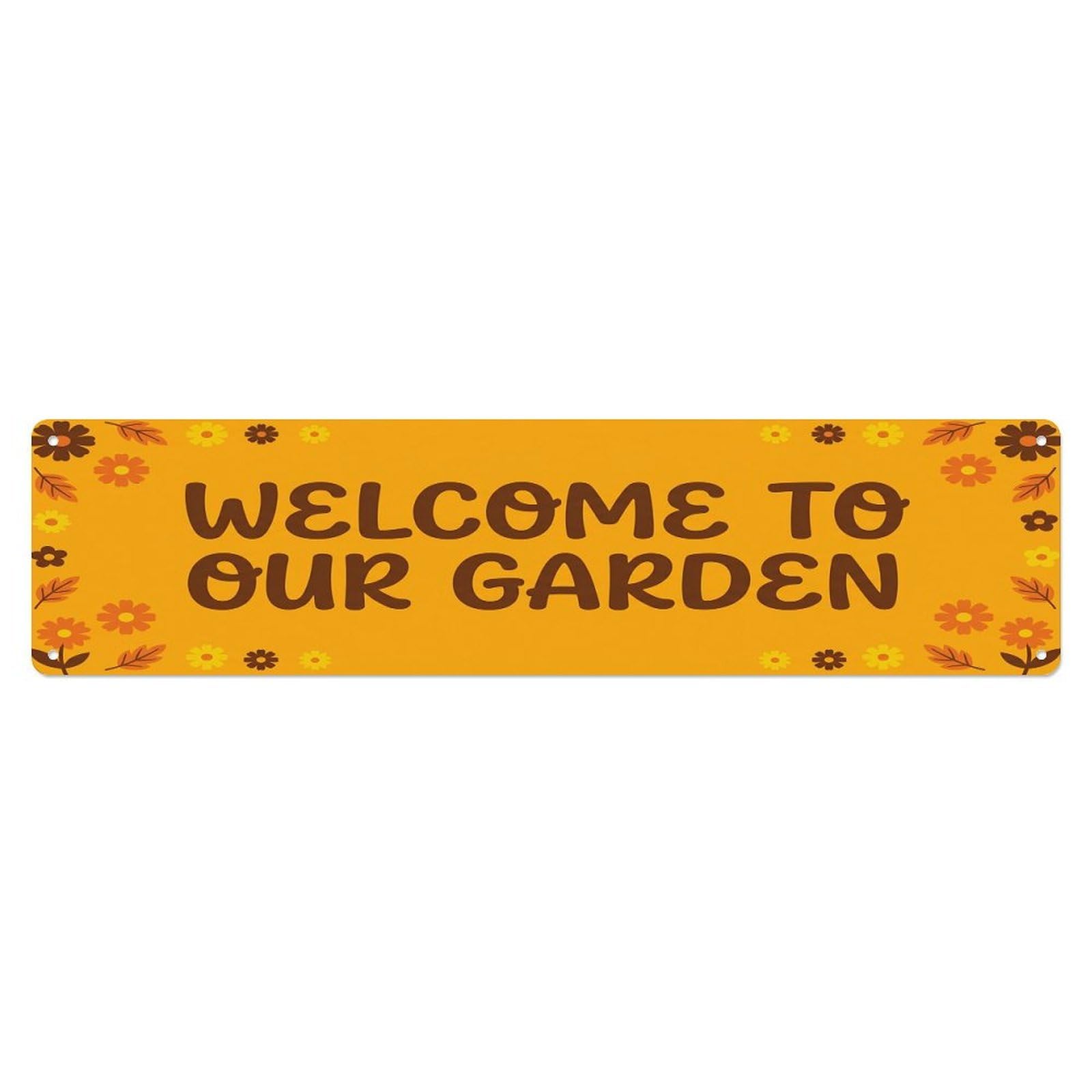Vintage Welcome to Our Garden Marigold Metal Tin Sign