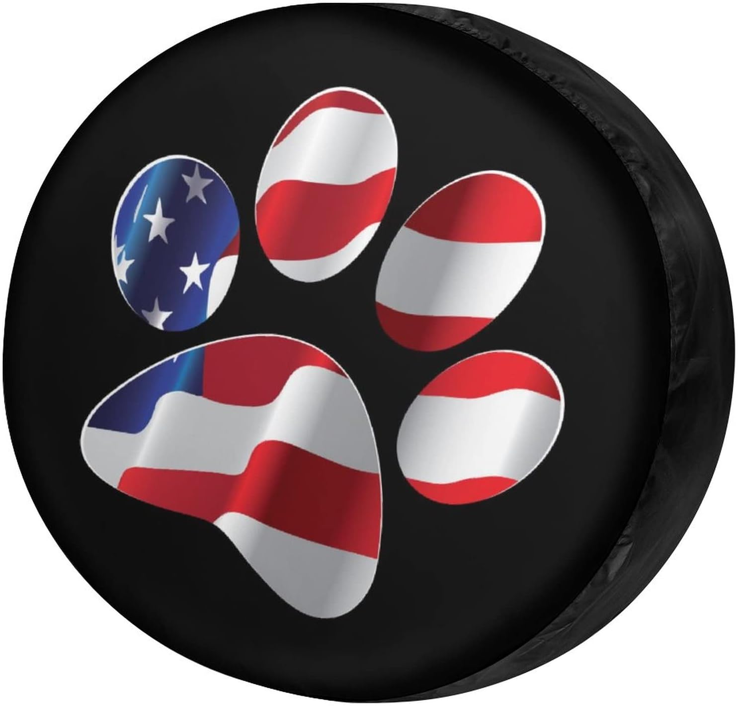 Foruidea Paws - Cubierta de neumático de repuesto con bandera estadounidense a prueba de polvo, para remolque, RV, SUV y muchos vehículos de 13