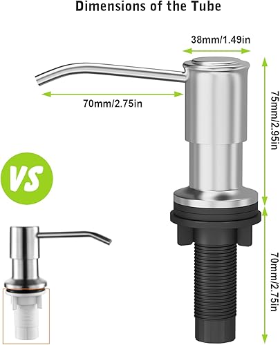 Miniatura 4 de Dispensador de jabón para fregadero de cocina, dispensador de jabón para fregadero con base de cabezal de bomba ancha, kit de tubo de extensión de