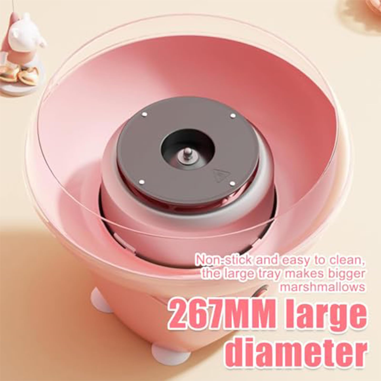 Máquina De Algodón De Azúcar, Máquina Eléctrica De Algodón De Azúcar De 400 W con Azúcar Sale En 3s, 267 MM De Diámetro Grande, Mini Fabricantes De Hilo Dental para El Hogar, Fiesta, Regalo Pink