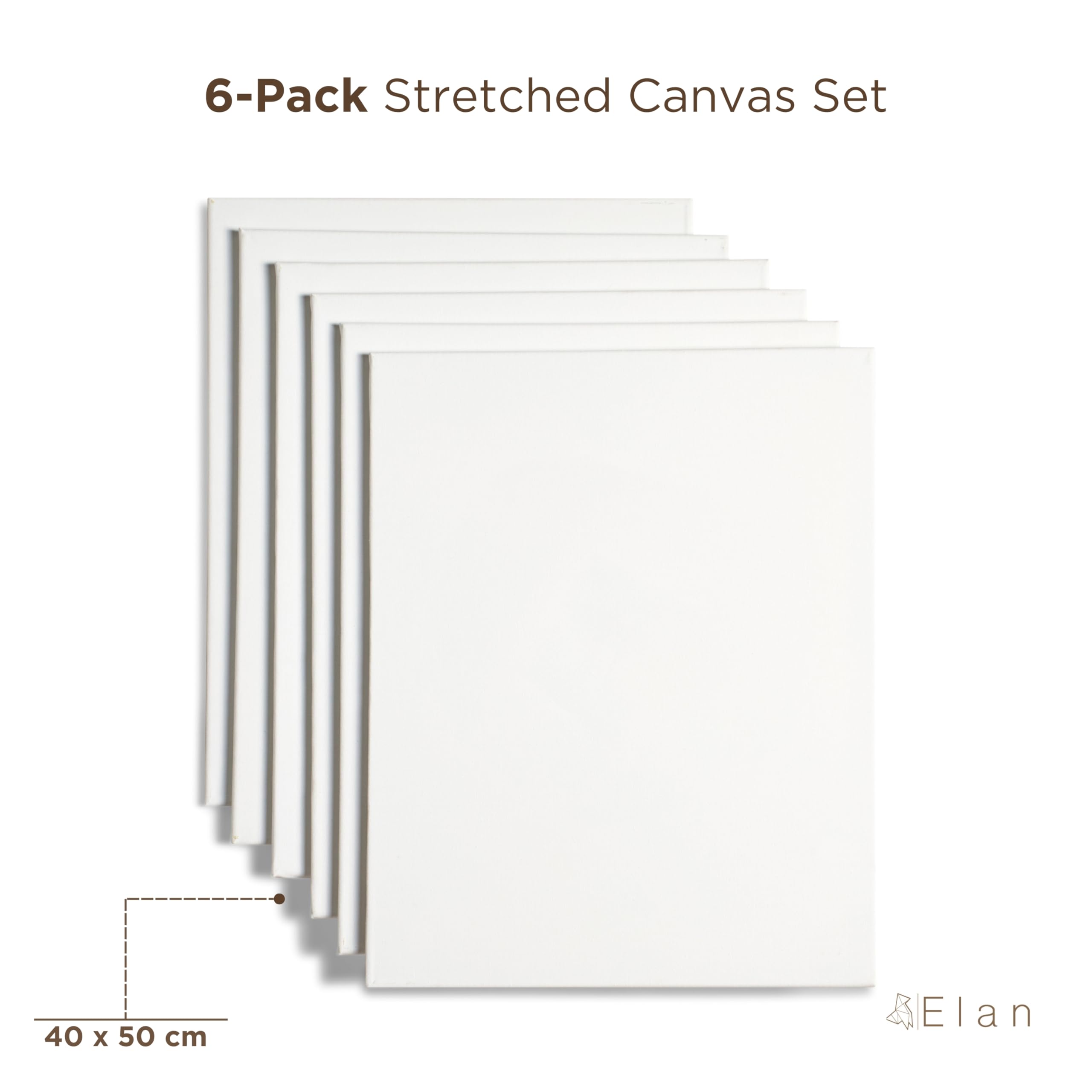 Elan Stretcher Frame Canvas 40 x 50 cm, 380 g, Set of 6, Premium Elan Stretcher Frame Canvas 40 x 50 cm, 380 g, Set of 6, Premium