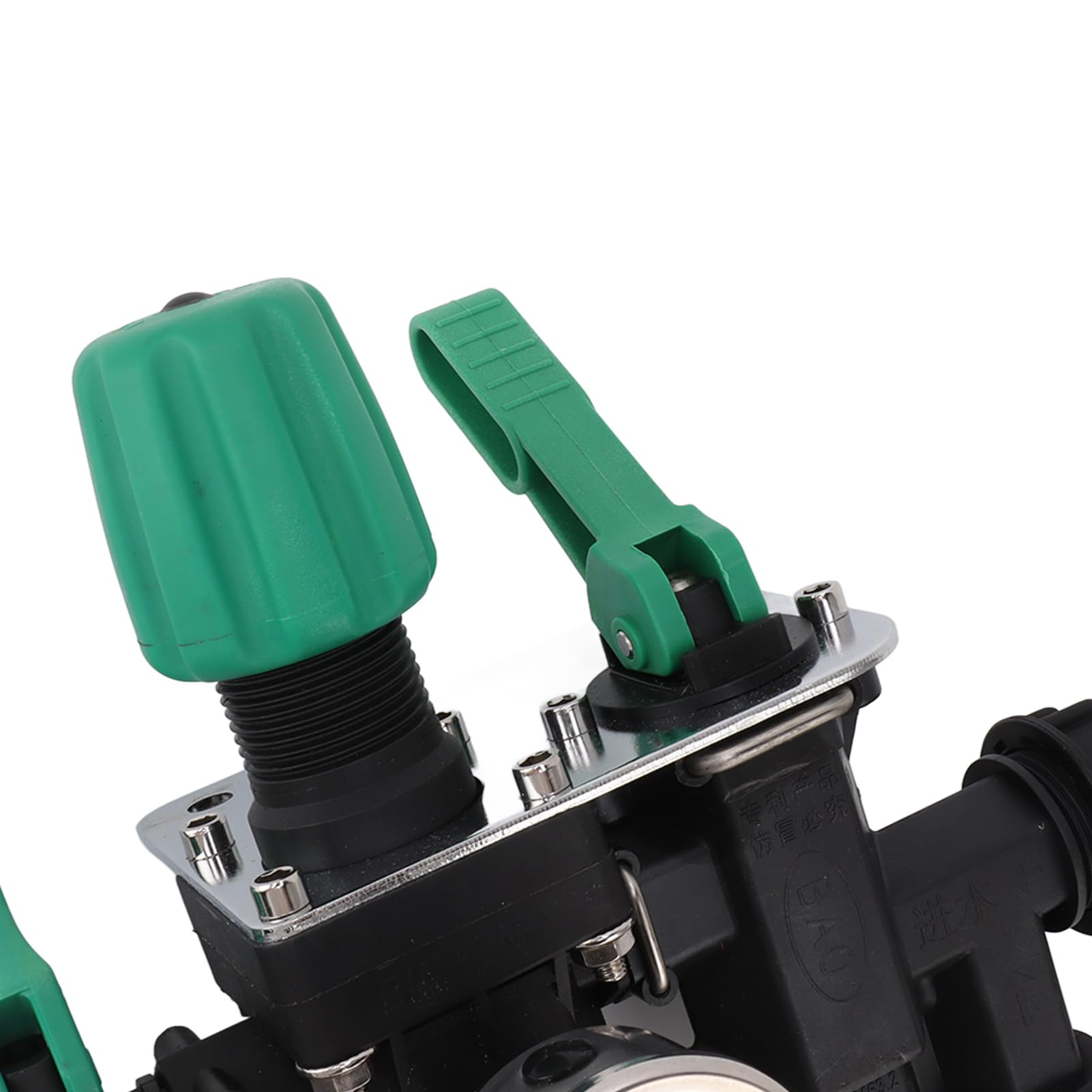 Qcwwy Divisor de Manguera Premium Divisor de Espiga Resistente de 4 Vías Conveniente Interruptor Separado para Uso en Jardín con Manómetro, Amplia Aplicabilidad