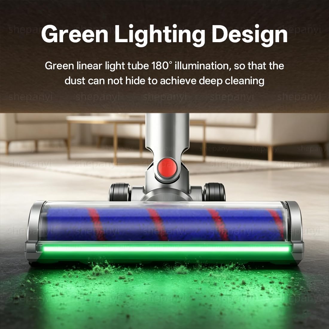 LED Bürste Bodendüse kompatibel für Dyson V12 Detect Slim, Ersatzbürste Bürsten Zubehör, Soft-Roller Bodendüse für schonende Reinigung aller Hartböden