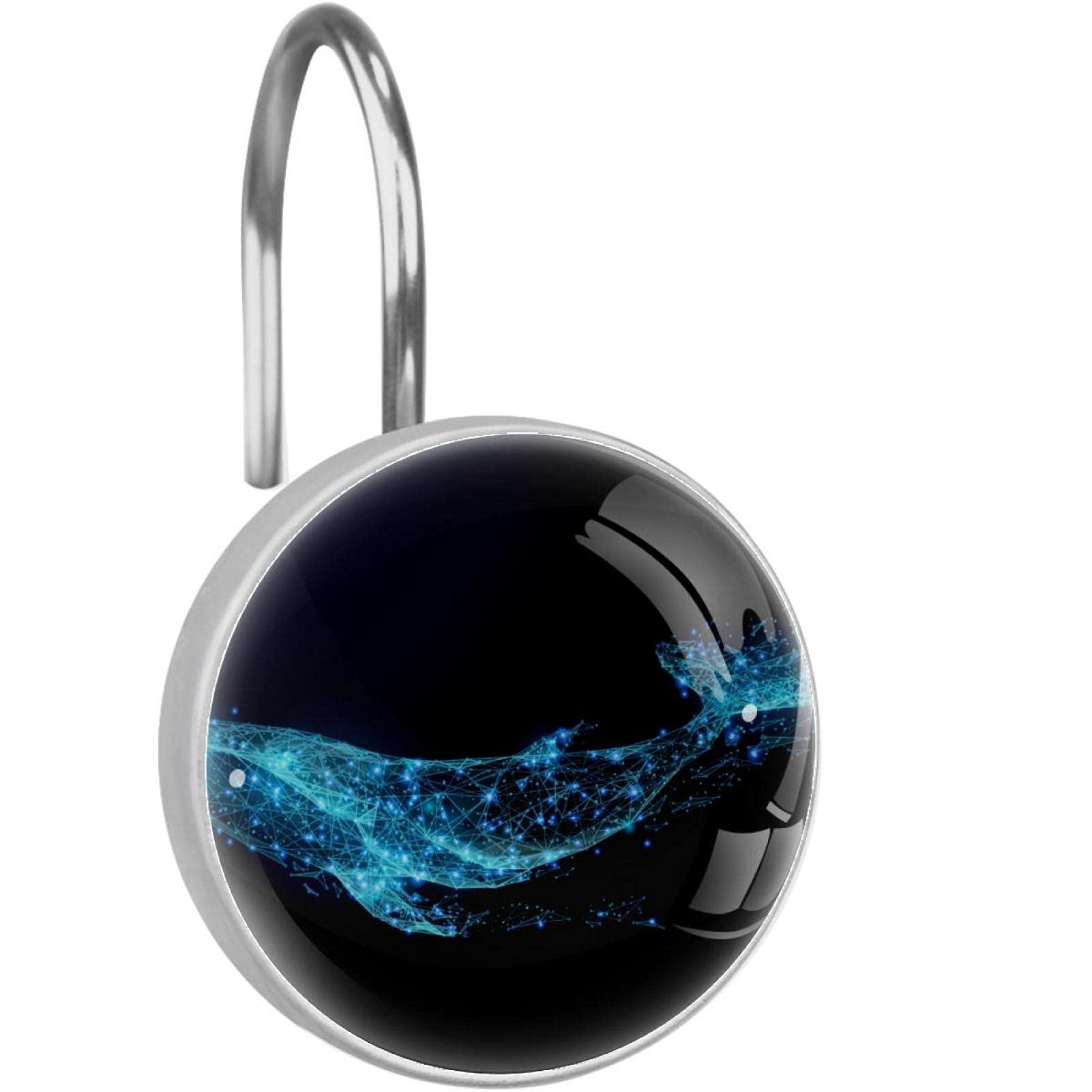 Crochets rideau de douche baleine en acier inoxydable durable pour salle de bain
