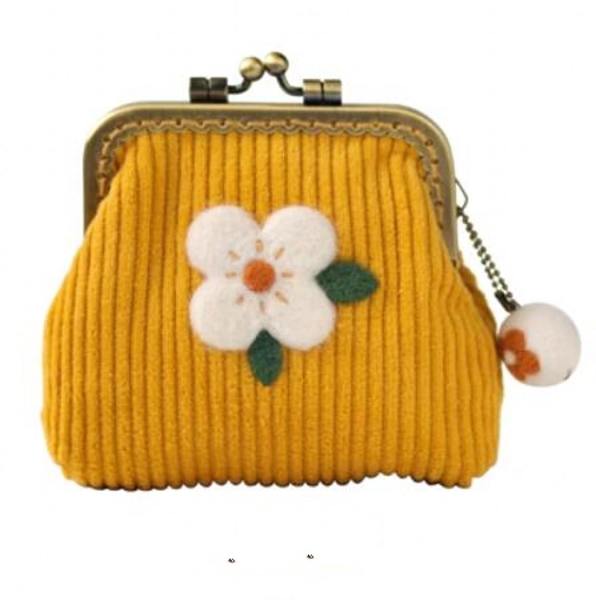 YJIUYUANQ Sewing Felting Kit Wool Needle Felting Kit - DIY Coin Purse Mini Kiss Lock Wallet (Yellow A)