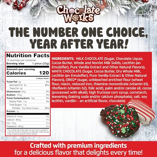 Image of Chocolate Covered Cream Filled Cookies by Chocolate Works, Gourmet Christmas Chocolate Gift Box, Milk Chocolate Coated Cookies, Holiday Gift Basket, 10 Premium Belgian Chocolate Treats