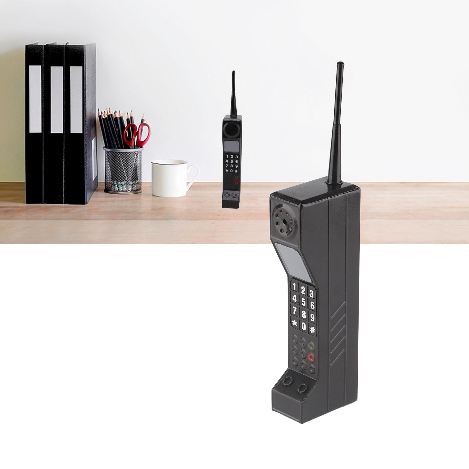 Brick Shaped Retro Telephone Vintage Ornament, Lightweight and Portable, Material, Exquisite Appearance, (BLACK) - Image 4