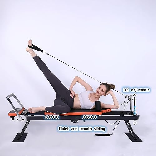 Miniatura 6 de Pilates Reformer,Foldable Pilates Machine for Home Use and Gym Workout,Suitable for Advanced and Beginners Users ,Pilates Equipment with 4 Springs&5