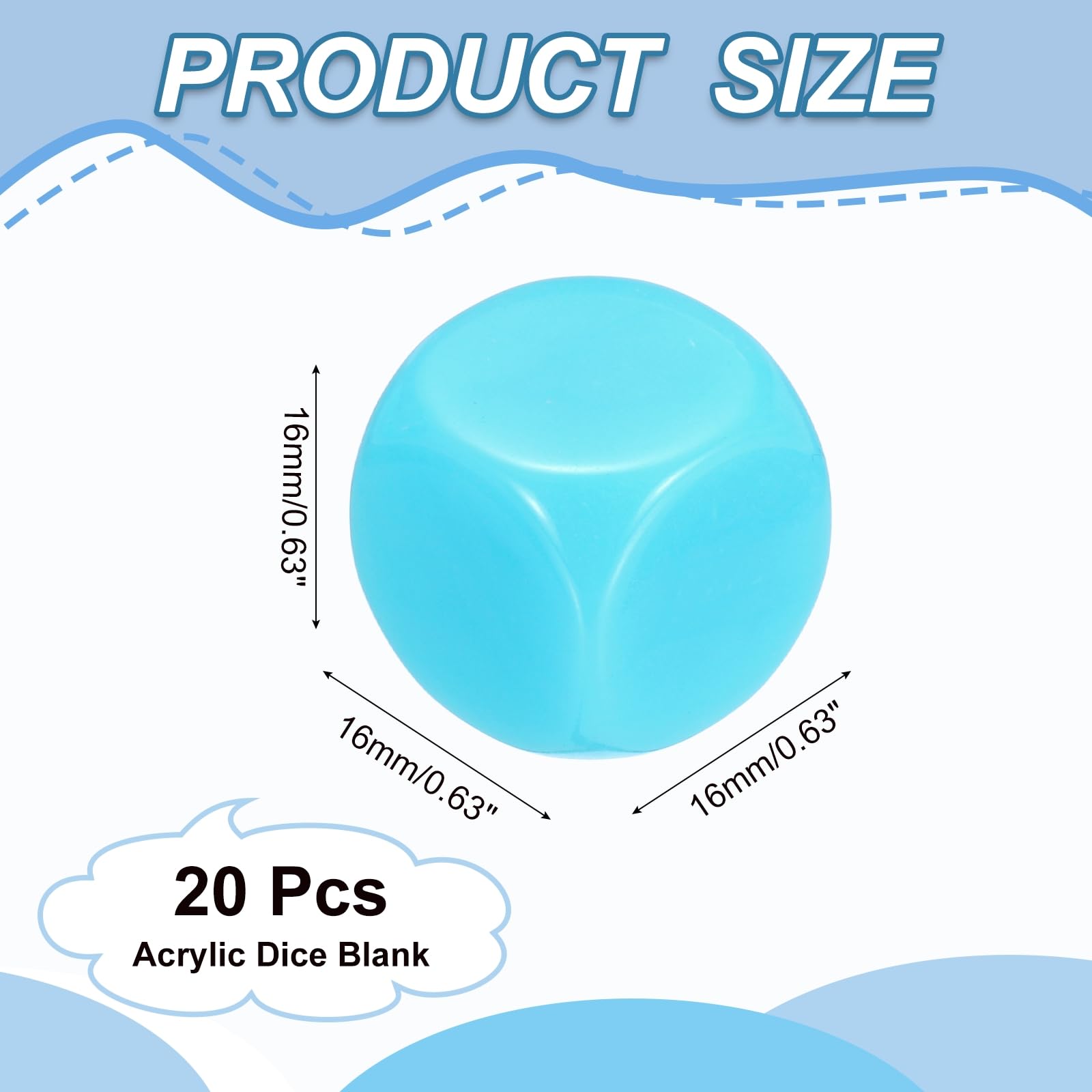 PATIKIL 16mm Acrylic Dice Blank - Image 2