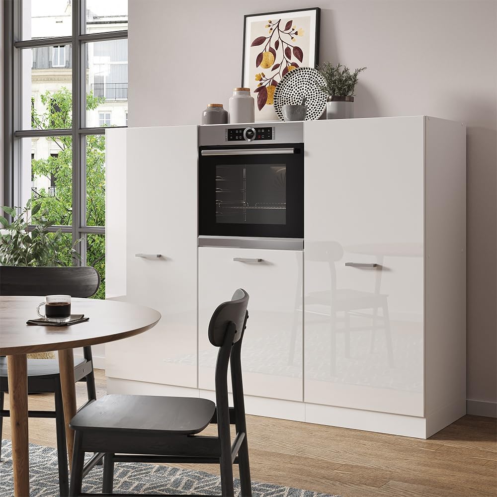 Vicco Küchenblock R-Line, Weiß Hochglanz/Weiß, 180 cm