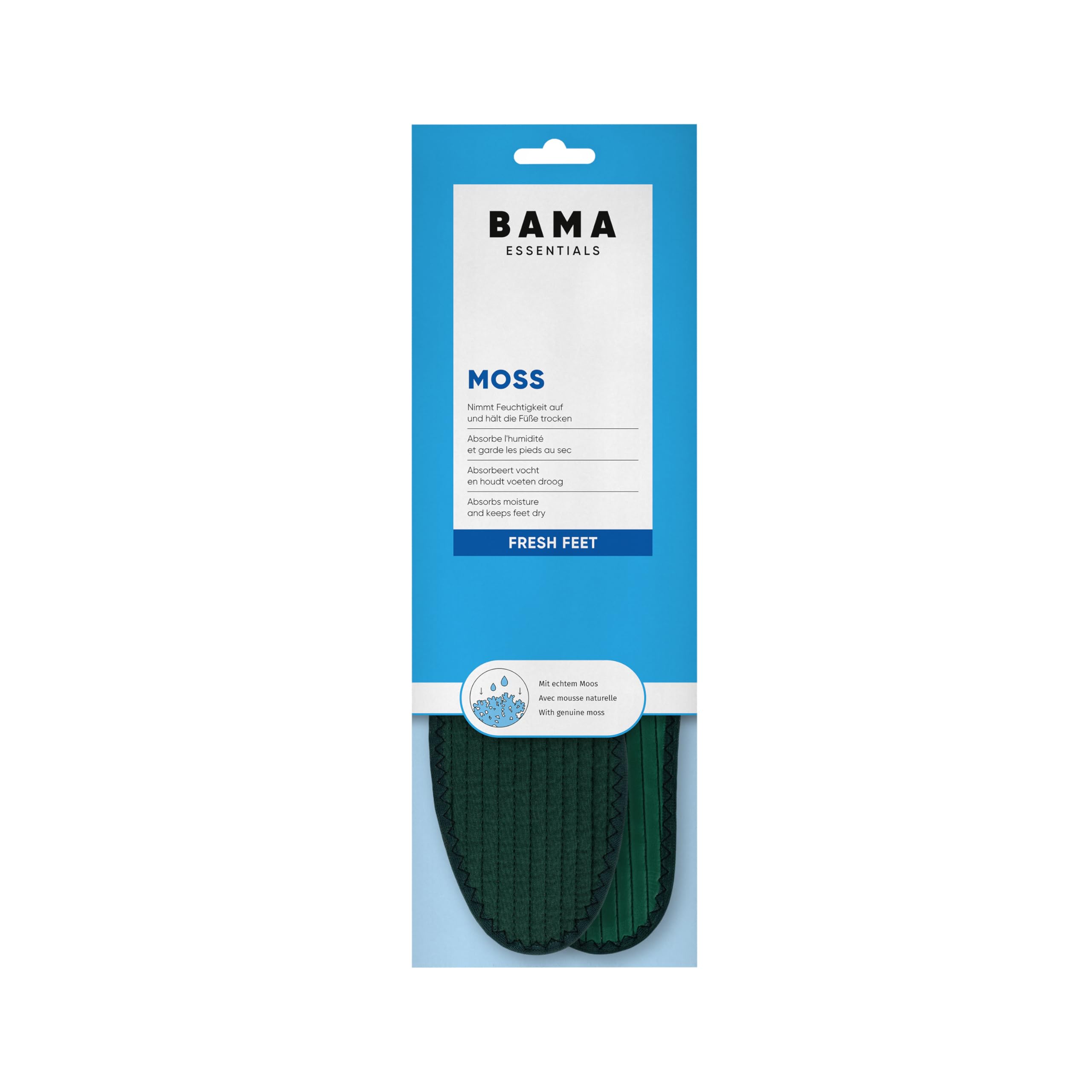 Bama Plantillas de Musgo Natural - Absorben la Humedad y Proporcionan Frescor, para Adultos 1 par - 38/39 EUR