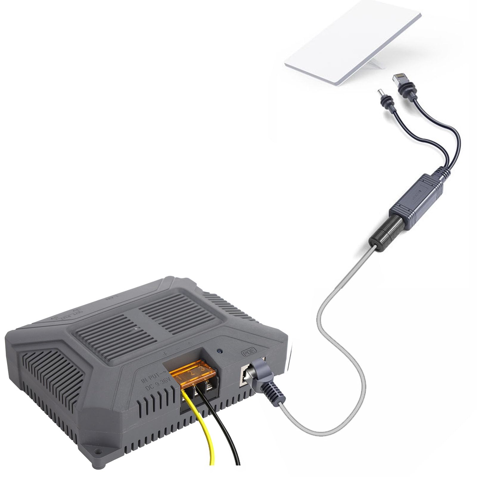Injecteur PoE Gigabit 5 en 1 avec Protection ESD, Haute Performance 150 W pour Mini Antenne Satellite Internet