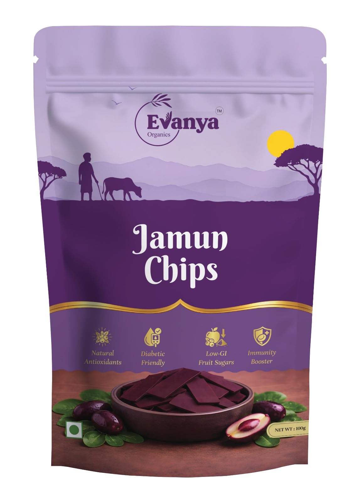 Evanya Organics Jamun Chips 100g || Real Fruit, Gently Dried || No Sugar, No Preservatives || Naturally Rich in Antioxidants || Clean Snack for Mindful Eating-image-26