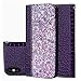 Price comparison product image JOMA E-Shop iPhone Xs Max Case,iPhone Xs Max Flip Case,Leather iPhone Xs Max Wallet Case.Pu Leather Bling Shiny Sparkle Cover With Card Slot Flip Folio Case For iPhone Xs Max 6.5 inch (Purple)