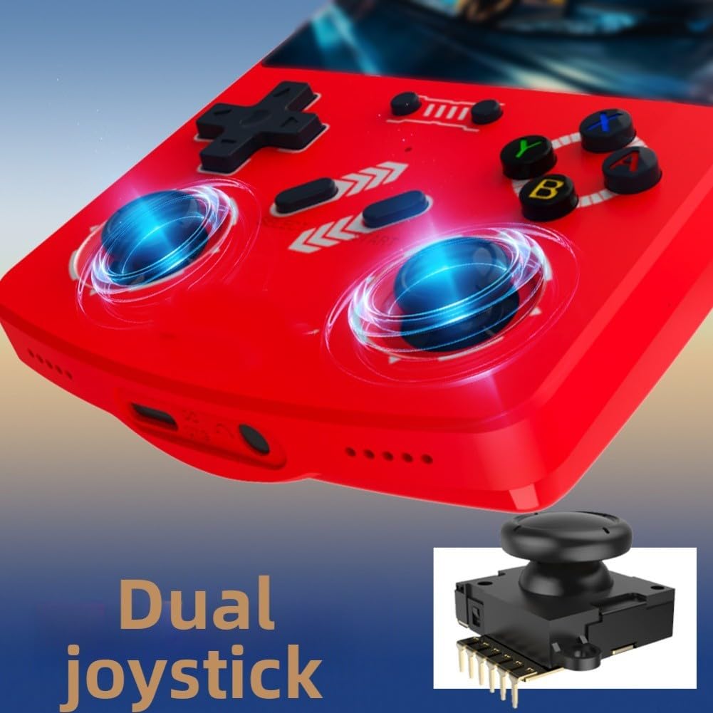 R40xx - Consola de juegos portátil de 128 g de capacidad, monitor de 4.2 pulgadas para sistema Linux para Arcade Fun para dos jugadores, color gris (negro)