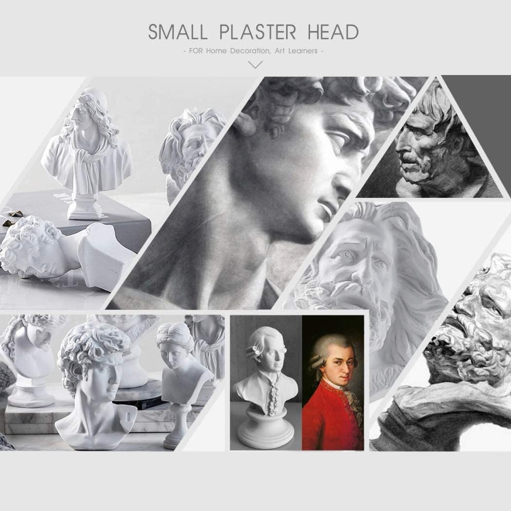 3.15'' Mini Resin Bust Statue Famous Musician Artist Sculpture - Greek Mythology Figurine Gypsum Portraits Nordic Style Sketch Drawing Home Decor W.A.Mozart