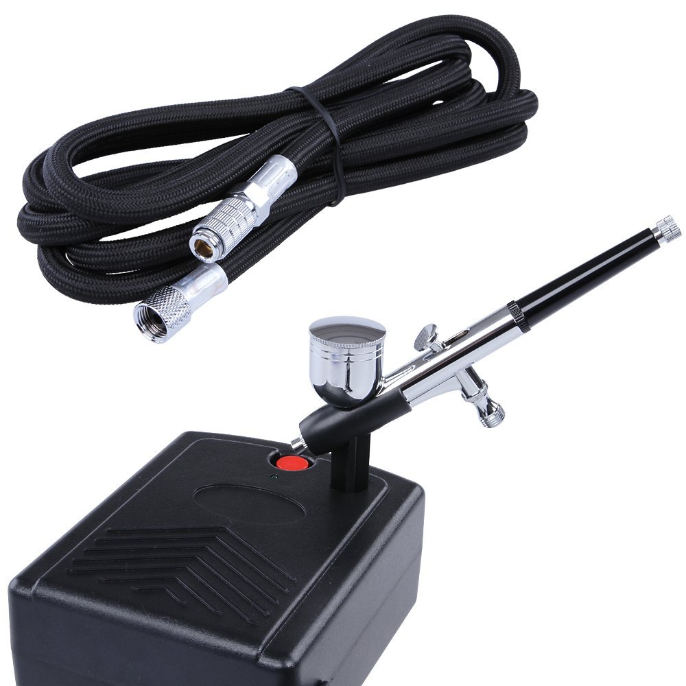 Timbertech - Kit de aerógrafo - Incluye compresor 220 V / 50 Hz, Manguera, Agujas y Estuche