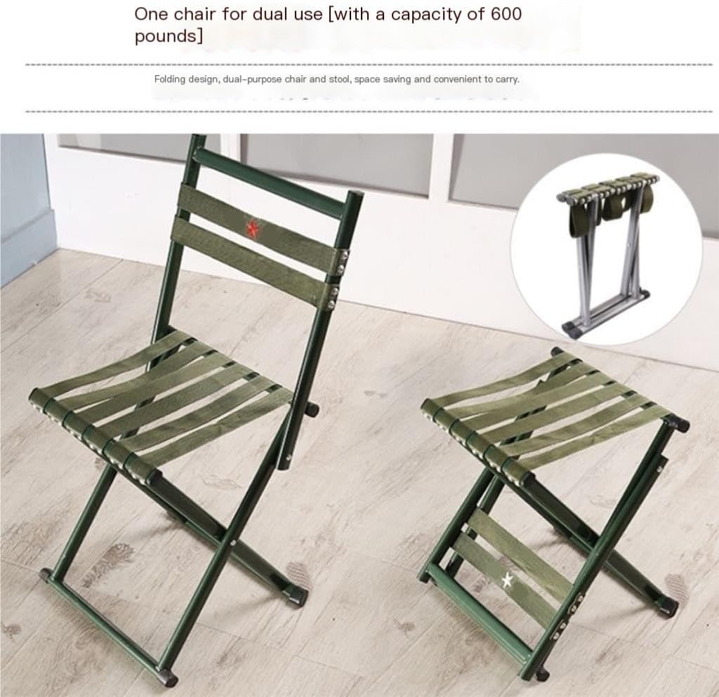 Camp Stool Outdoor Folding Stool Industry Mazar Home Thickened Folding Chair Outdoor Fishing Back Chair Camping Stool(B)
