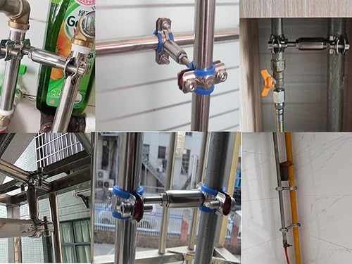 Miniatura 4 de Soporte de abrazadera de tubo ajustable de acero inoxidable, soporte de montaje en paredtecho para tubo de 12 pulgada (0.748 in), soportes