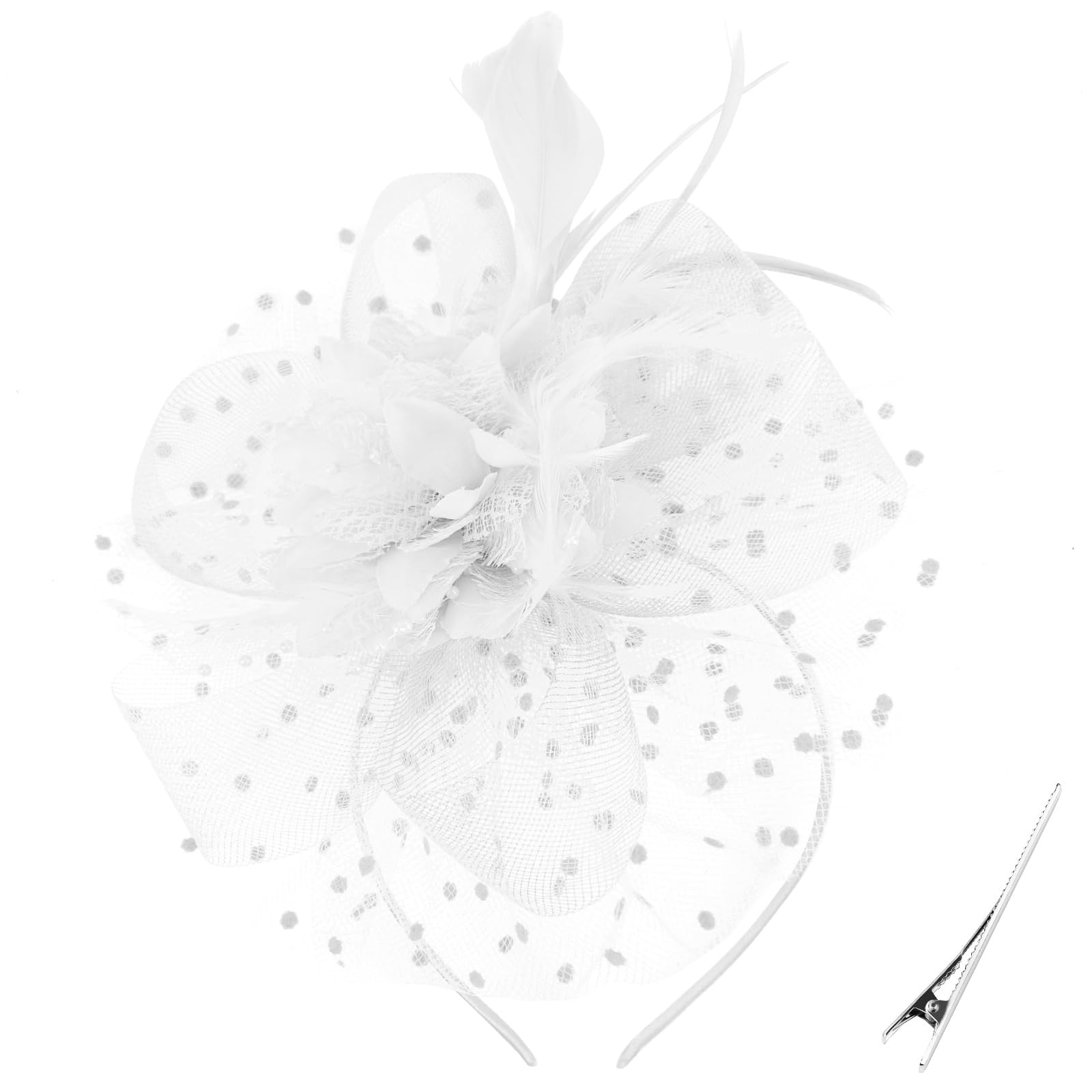 CCAIPU Fascinators Hut für Frauen, Blume Federn Mesh Hüte Tea Party Hut Derby Hut Haar Zubehör Hochzeit Hüte