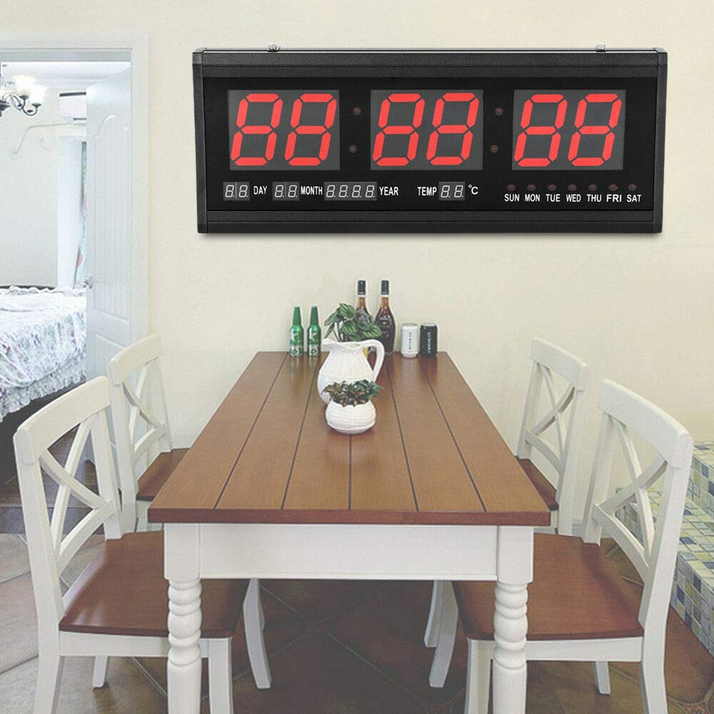 Digitale Wanduhr Mit Temperatur & Feuchtigkeit - LCD Display Für Zuhause