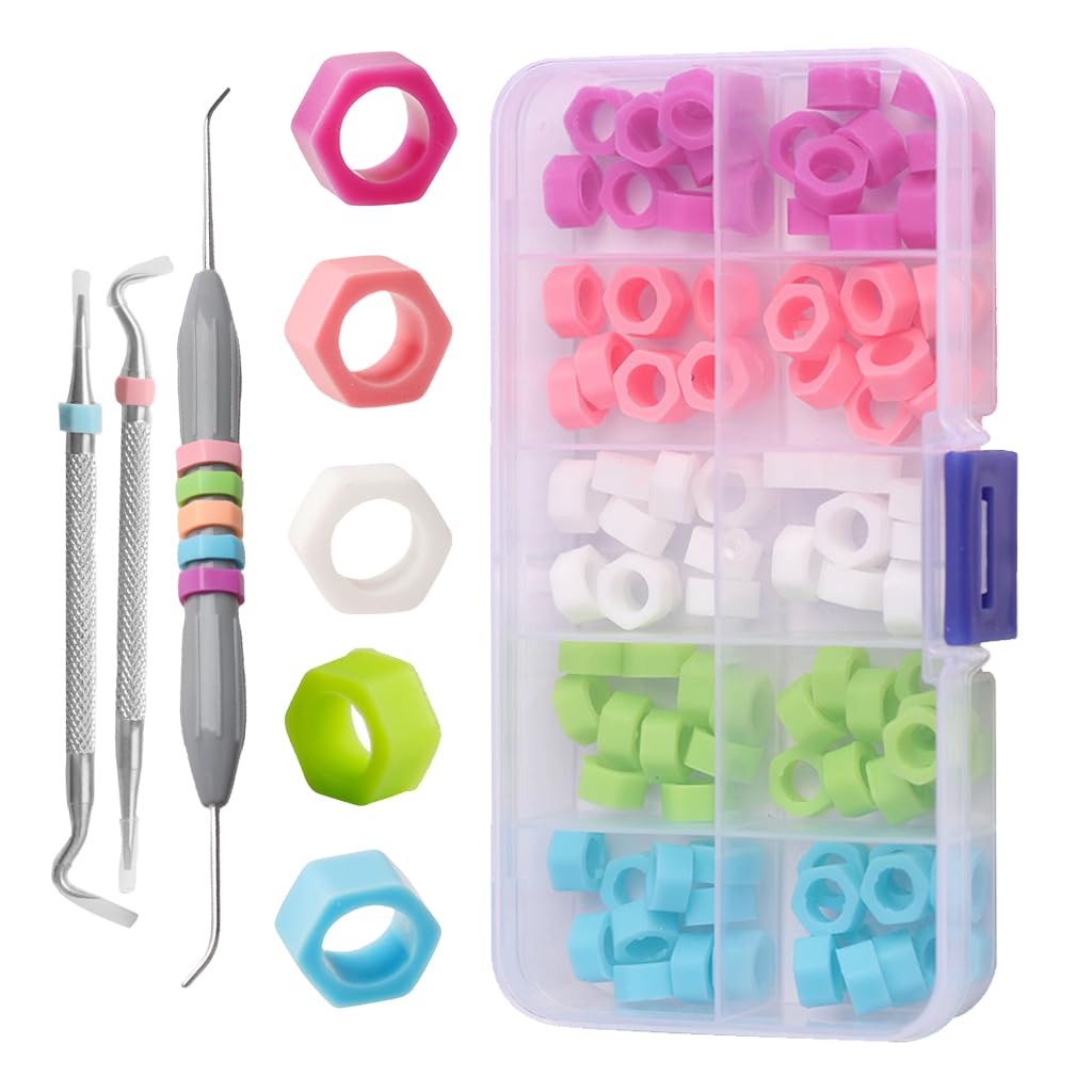 100Pcs Multi-Color Dental Code Rings Orthodontic Silicone Ring Autoclavable Code Mixed Color Instrument Large Small (Large size 6mm)