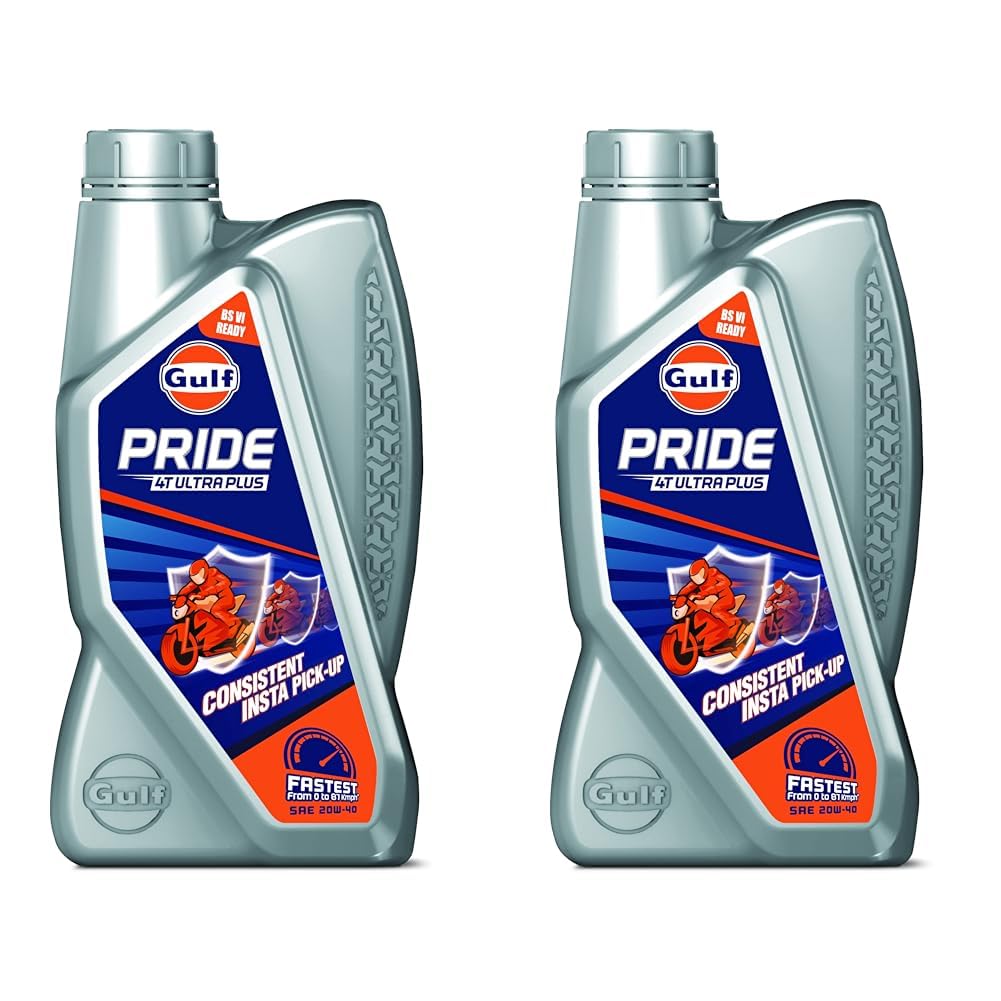 GULF Pride 4T Ultra Plus 20W - 40 - [900 Ml] For Bike (Pack Of 2)-image-1
