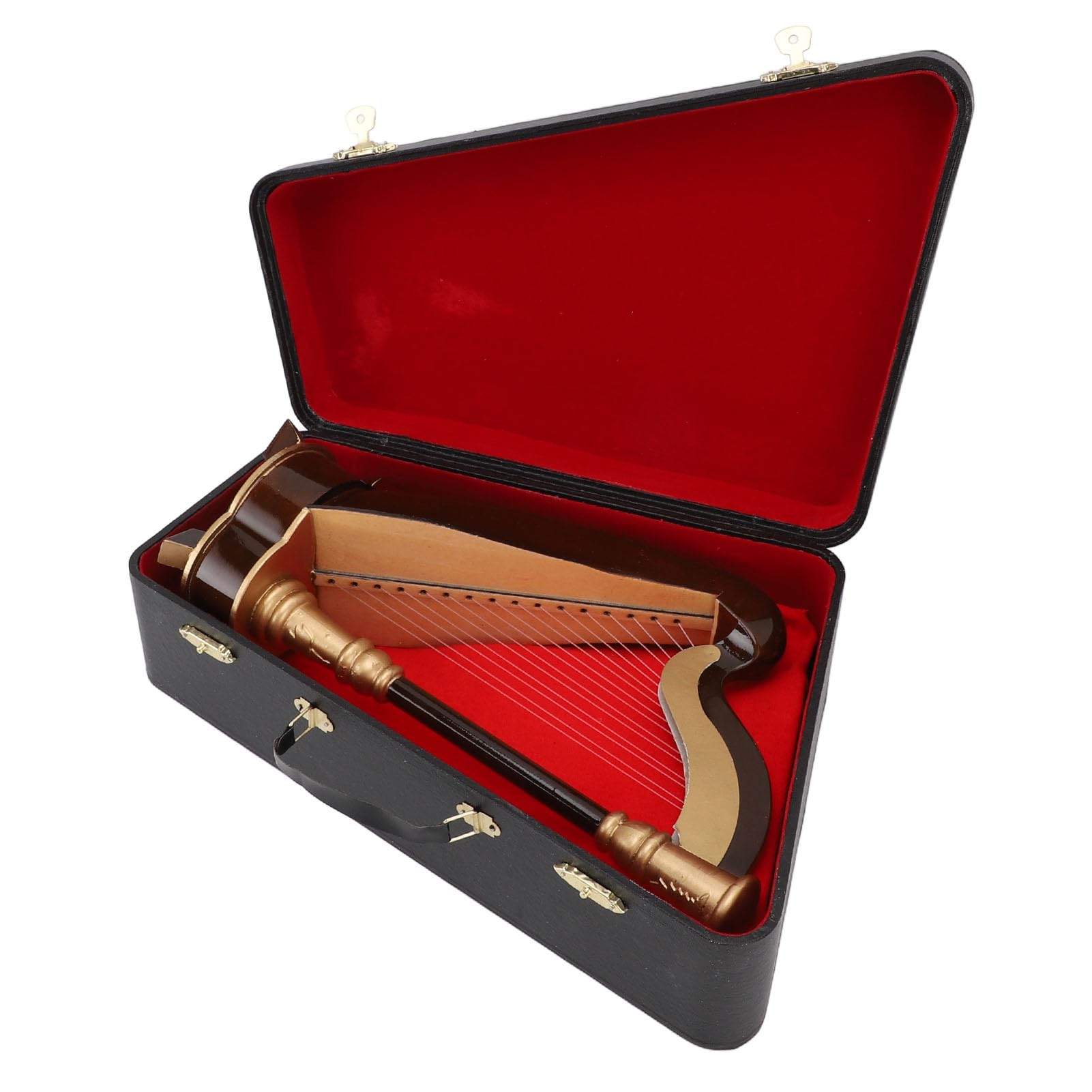 Kleine Harfe, Handgefertigte, 25 Cm, Miniatur-Musikinstrumente, Schoßharfe mit Aufbewahrungskoffer für Zuhause, Büro, Schreibtisch, Bücherregal, Dekoration, Geschenk