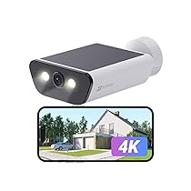 EZVIZ CB5 4K Telecamera Wi-Fi Esterno a Batteria Solare, 100% Senza Fili, Pannello Solare Integrato, Rilevamento di Persone, Veicoli, Visione Notturna a Colori, Audio Bidirezionale, Impermeabile IP65