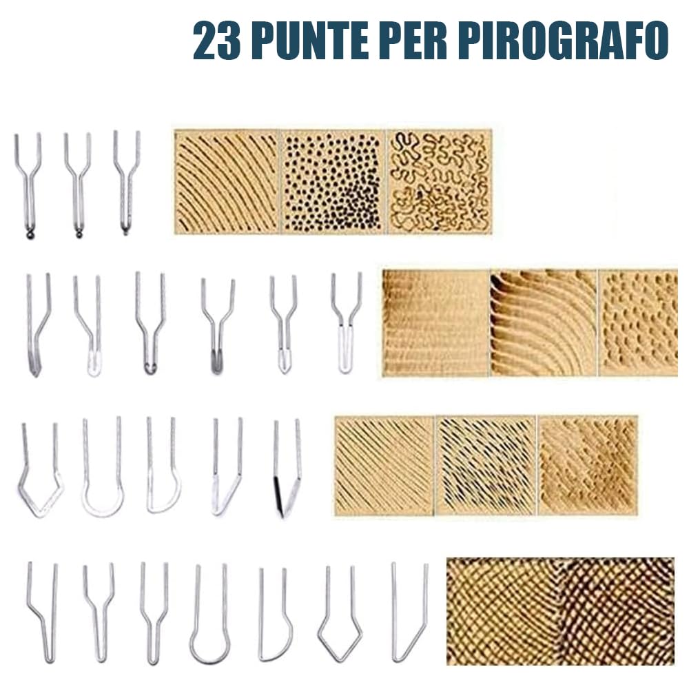 XIIW Kit Professionale Pirografo per Legno 100W con Doppia Penna, 23 Punte, Display LCD, Temperatura Regolabile 0-750°C, Strumento per Pirografia su Legno e Pelle