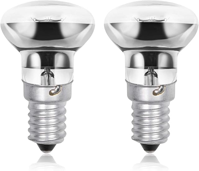 Klarlight R39 E14 40W Lava Lamp Bulbs, Small Edison Screw SES Reflector Spot Lava Lamp Bulbs, Warm White 2800K Energy Saving R39 Spotlight Halogen Bulbs Dimmable (Pack of 2)